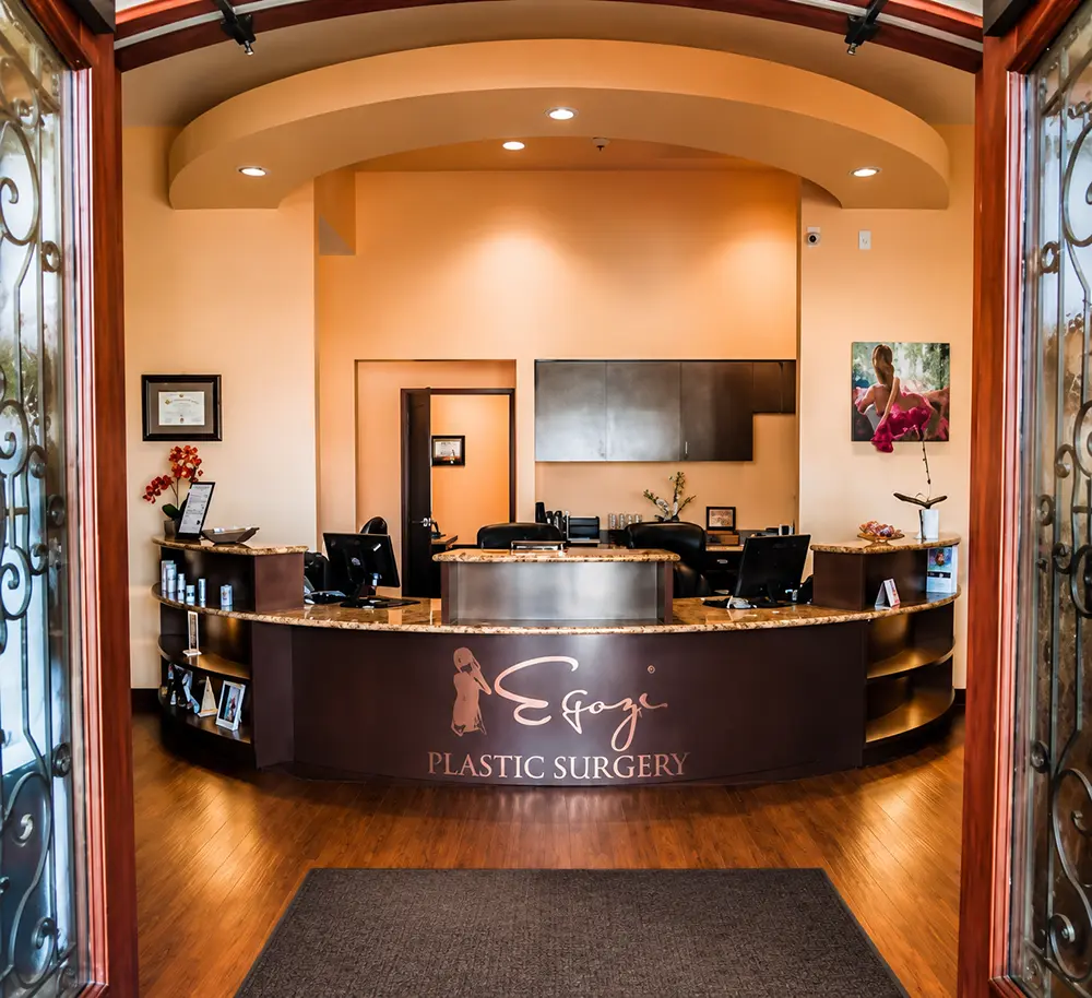 Interior entrance of Egozi Plastic Surgery Center in Clearwater, Florida